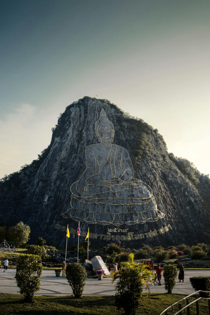 Khao Chi Chan Laser Buddha mountain carving in Pattaya Thailand