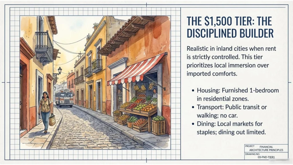 budget to live in Mexico on 1500 dollars inland city example