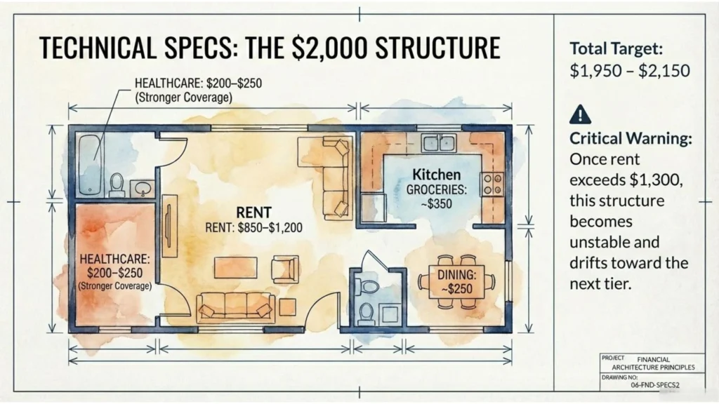 Mexico cost breakdown at 2000 per month with rent and healthcare