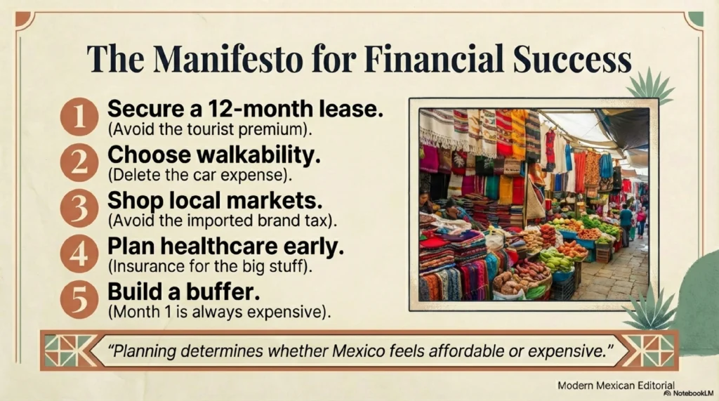 How Americans can lower cost of living in Mexico long term lease walkable neighborhoods local markets planning strategy