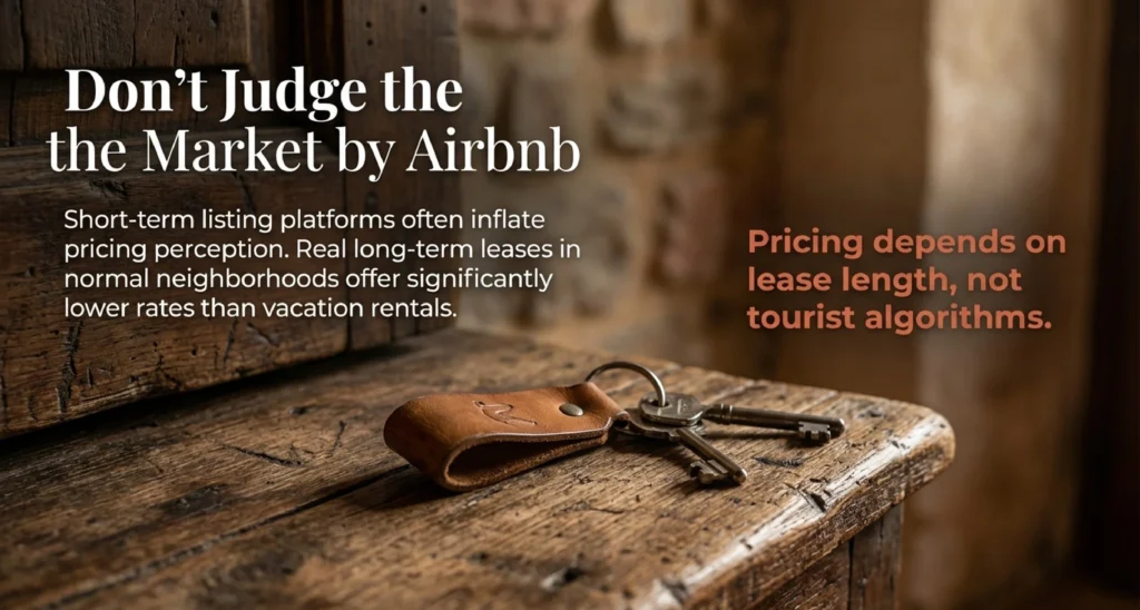Vintage keys on a wooden table — why Airbnb prices don't reflect real rent in Mexico