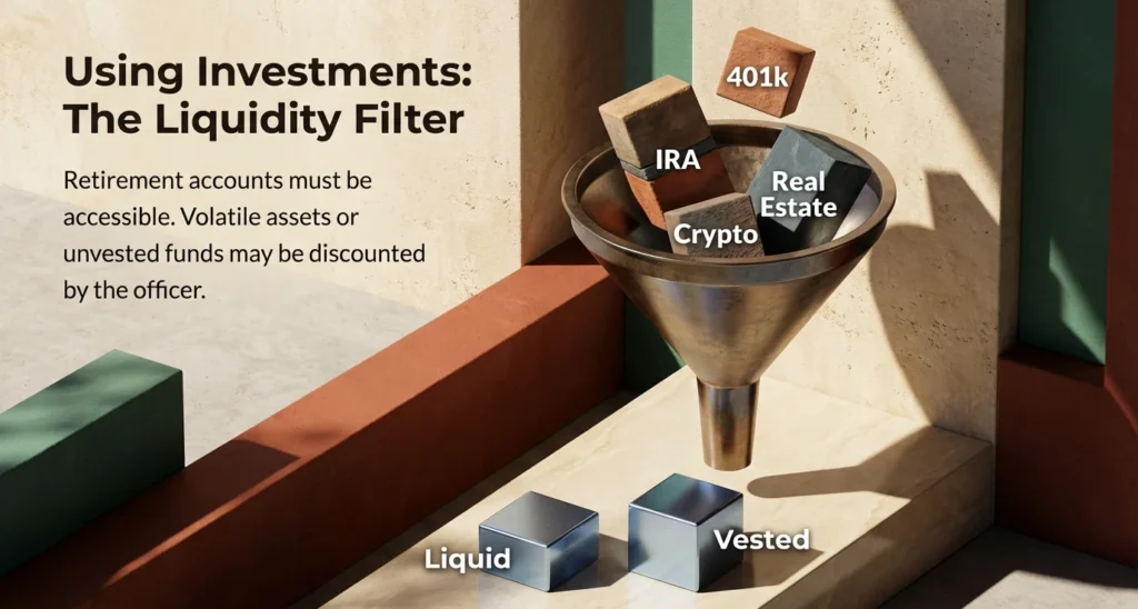 Investment accounts liquidity filter for Mexico residency - IRA 401k brokerage requirements