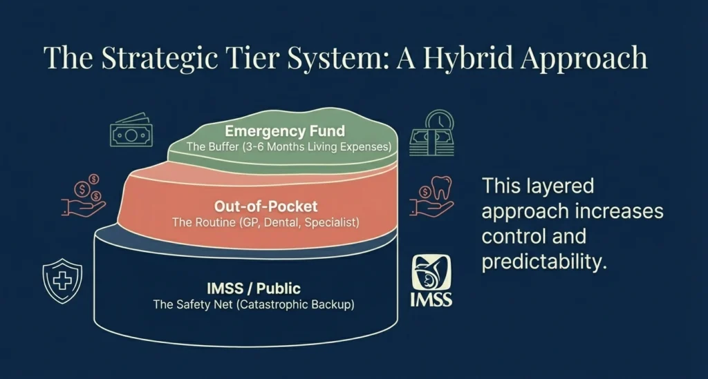 Hybrid healthcare strategy for expats in Mexico - IMSS safety net out of pocket routine emergency fund