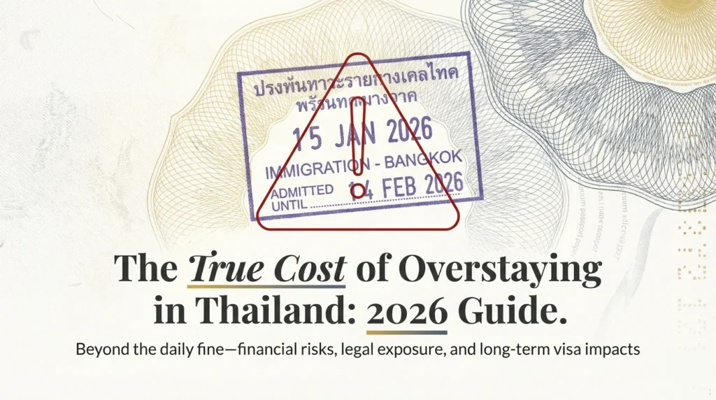 Thailand visa overstay guide explaining fines, daily penalty rates, and immigration exit process